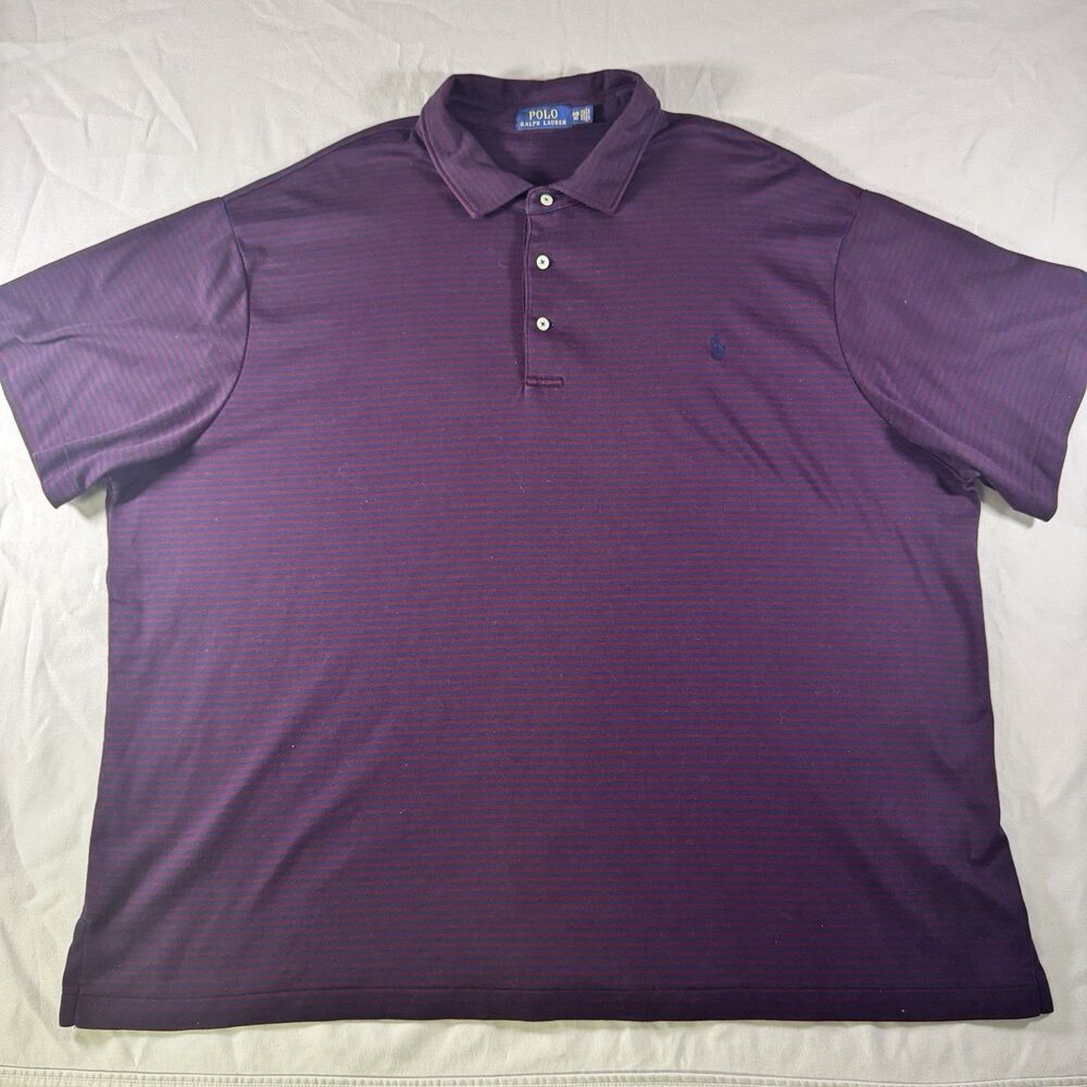 Polo Ralph Lauren Stripped Polo 3XB Big Tall Short Sleeve Preppy Pony Logo